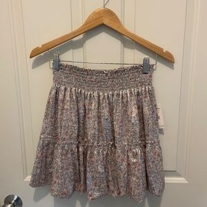 Free People metallic mini floral bubble skirt